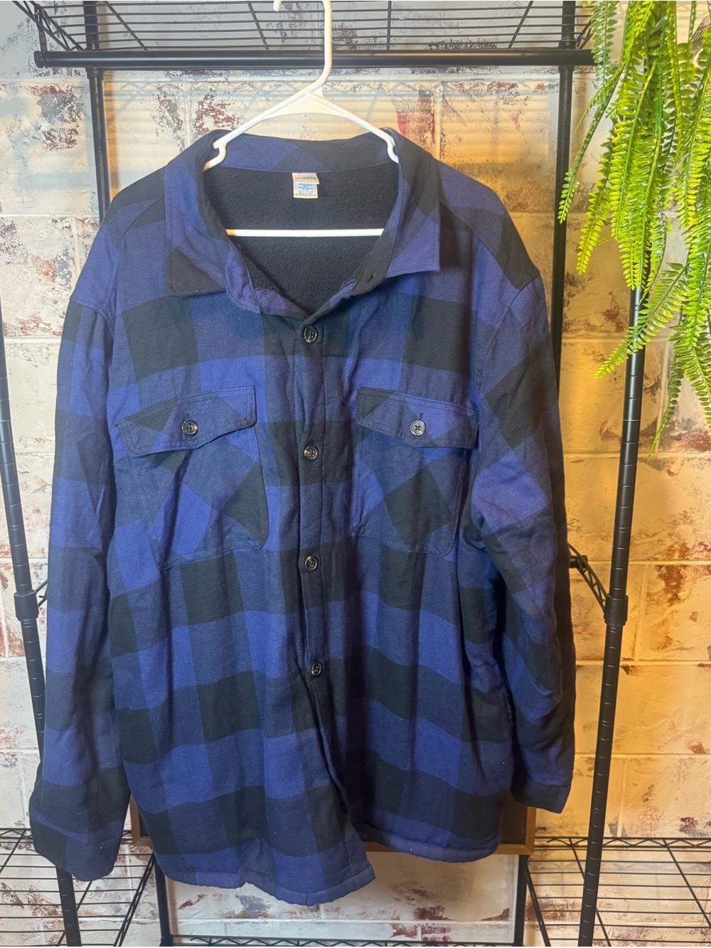 Men's Highland Originals Blue & Black Plaid Button-Up Jacket 3X